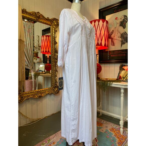 vintage 1980s pink cotton nightgown tommies cottagecore granny victorian m/l 38 - Picture 5 of 10